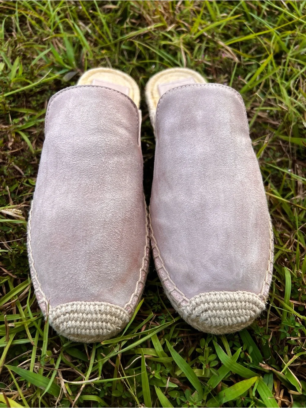 CLEAN Tory Burch size 6 Youth Pink Suede Espadrille Slide